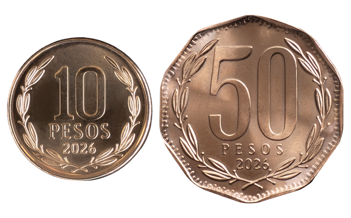 Nuevas monedas de $10 y $50